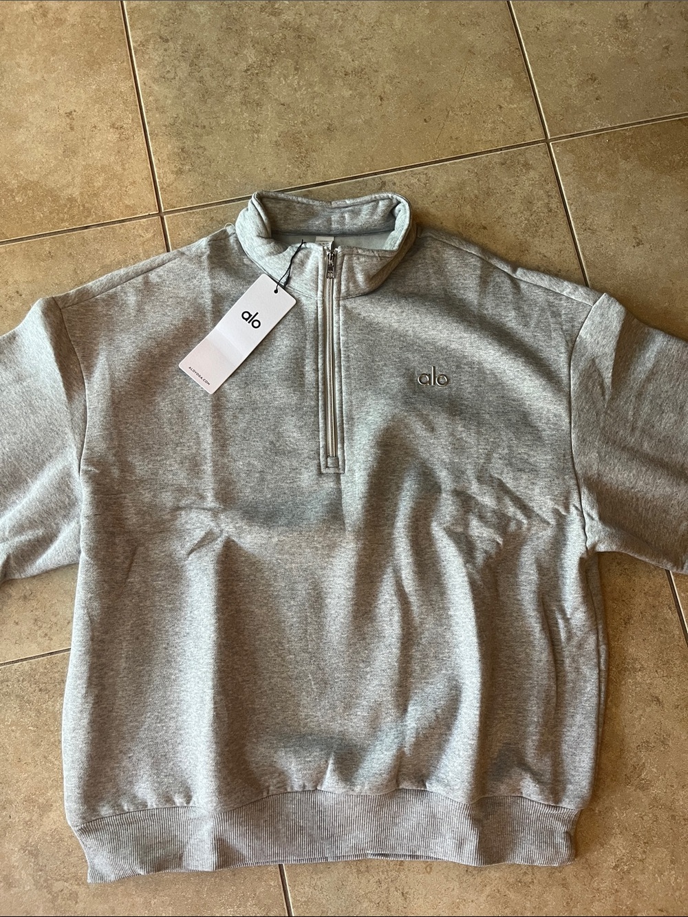 Alo Gray Quarter-Zip Sweatshirt
